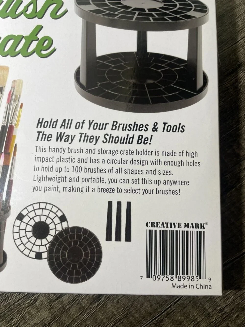 Creative Mark Brush Crate – 49‑Slot Multi Bin Organizer for Brushes, Pens & Penc